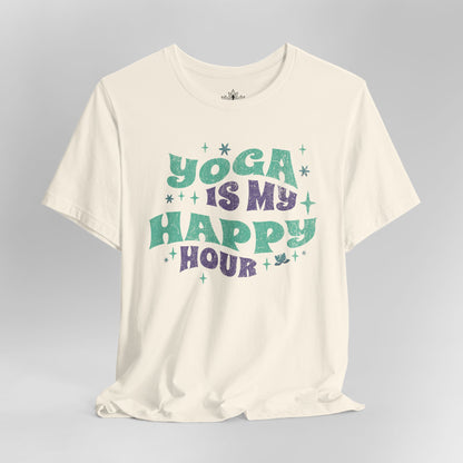 Yoga Is My Happy Hour – Retro Groovy Tee