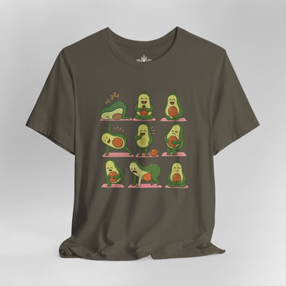 Avocado Yoga Poses - Funny Wellness Tee