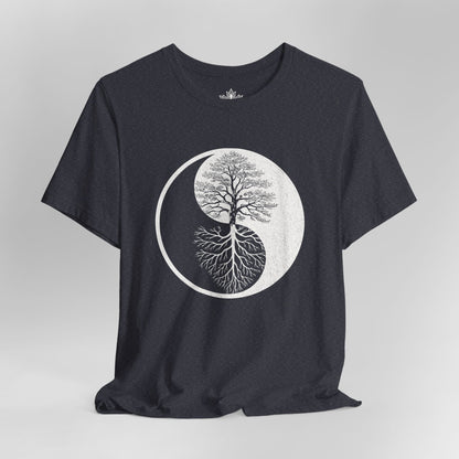 Yin Yang Tree of Balance - Spiritual Nature Men Yoga Tee