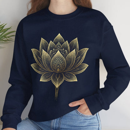 Golden Lotus Flower - Cozy Mindful Sweatshirt