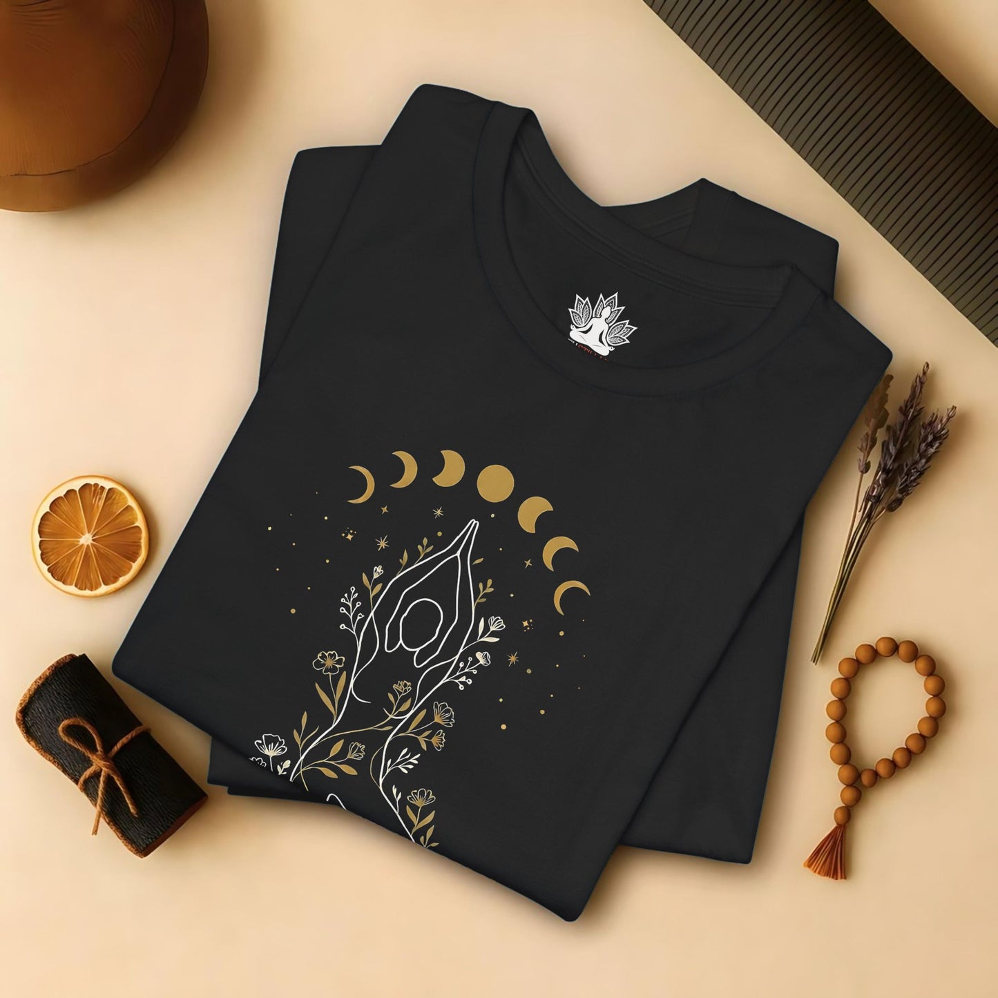 Moon Phase Tree Pose Yoga – Mindful Balance Tee