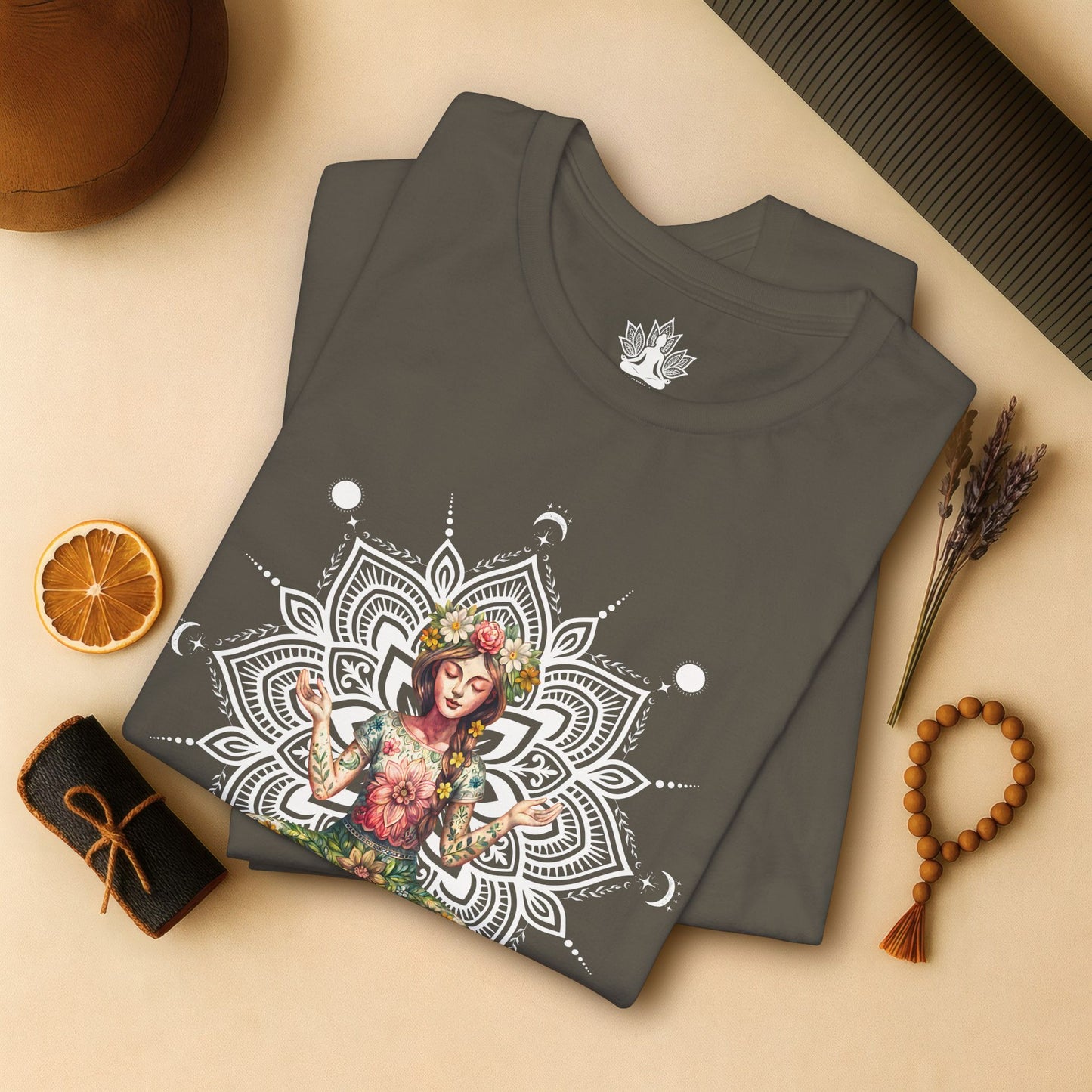 Boho Méditation Fleurie – Posture du Lotus Botanique