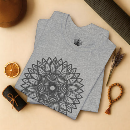 Sunflower Mandala – Geometric Mindful Tee