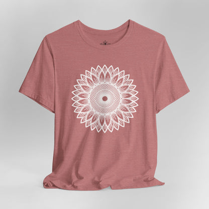 Sunflower Mandala – Geometric Mindful Tee