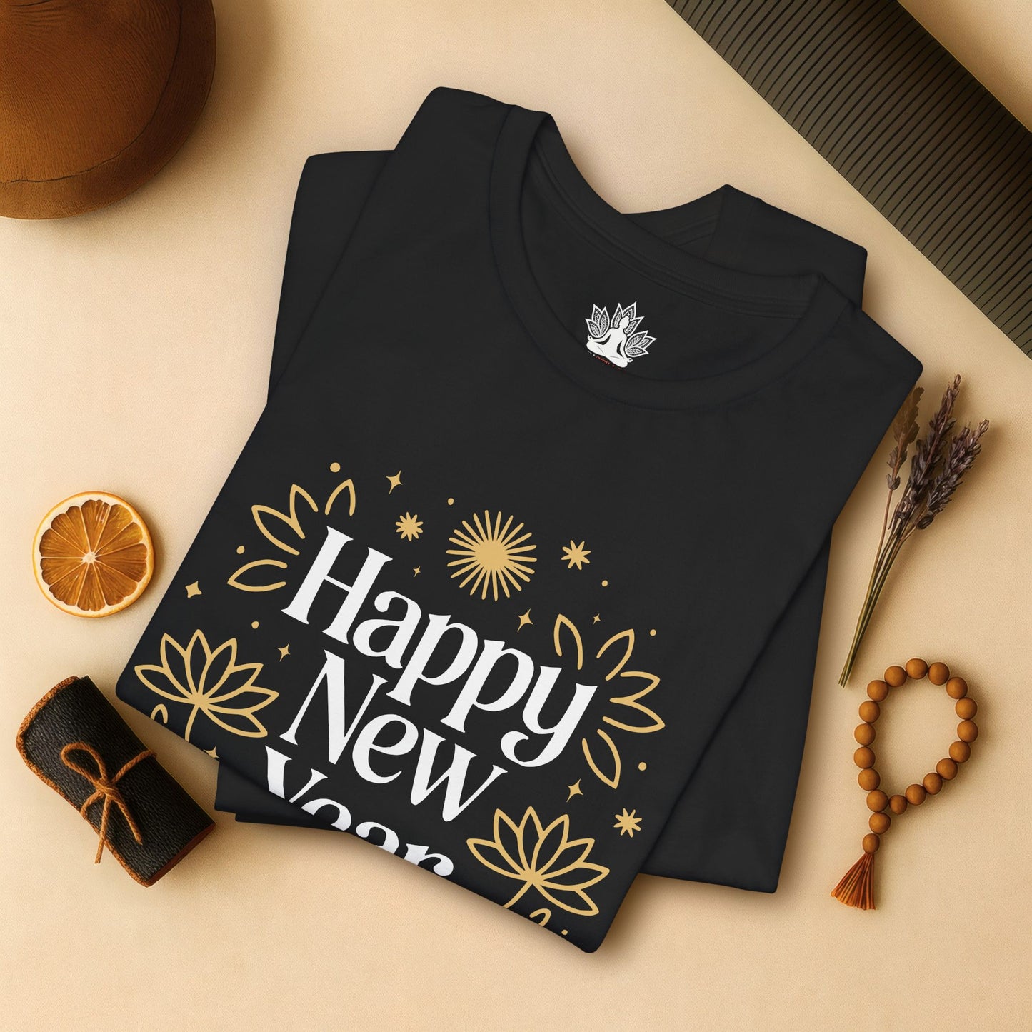 Mindful New Year - Festive Yoga Lotus Tee