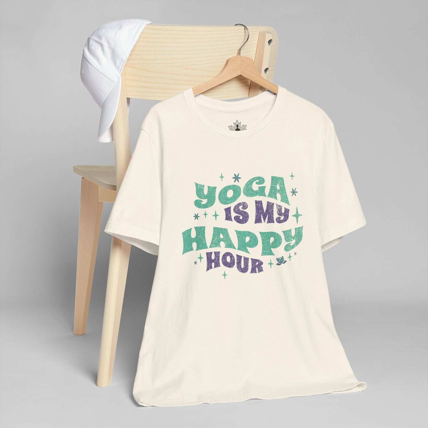 Yoga Is My Happy Hour – Retro Groovy Men Tee