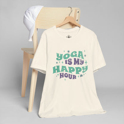 Yoga Is My Happy Hour – Retro Groovy Men Tee