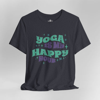 Yoga Is My Happy Hour – Retro Groovy Men Tee