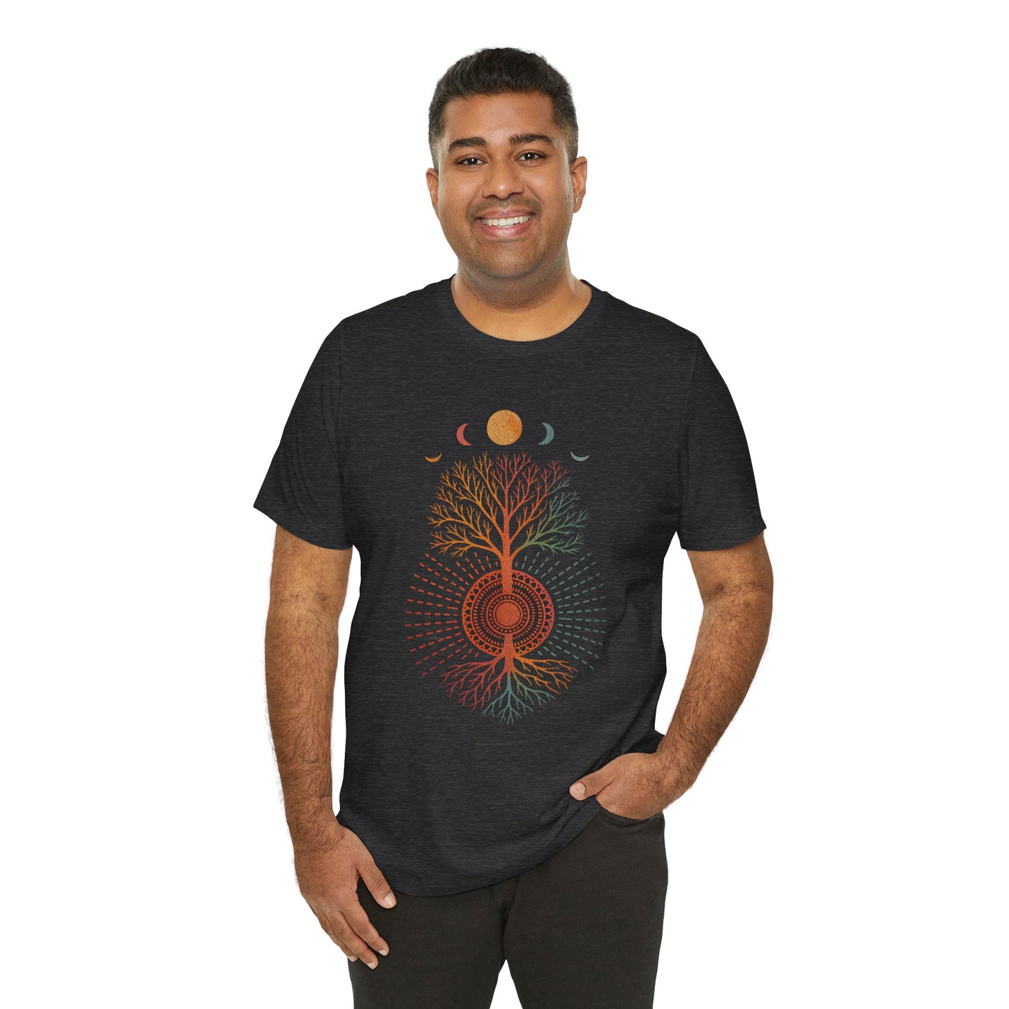 Mystic Roots Rising - Lunar Mandala Men Tee