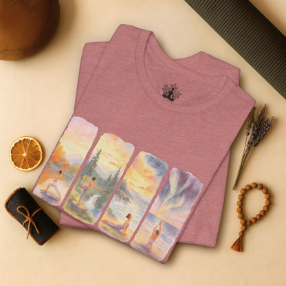 Watercolor Yoga – Rooted & Free Nature Tee