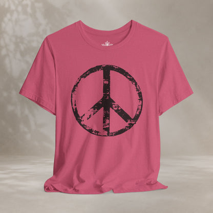 Vintage Peace Symbol Black Print Tee