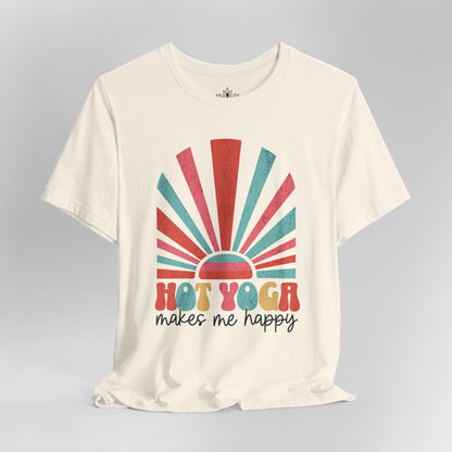 Hot Yoga Sunrise – Retro Sunset Happiness Tee