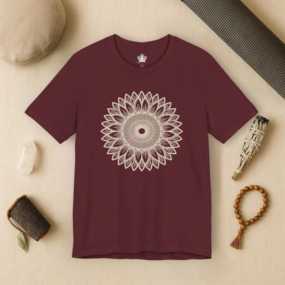 Sunflower Mandala – Geometric Mindful Tee