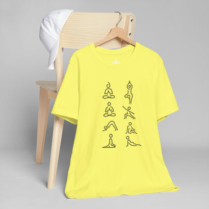 Minimalist Yoga Poses – Mindful Line Art Men Tee