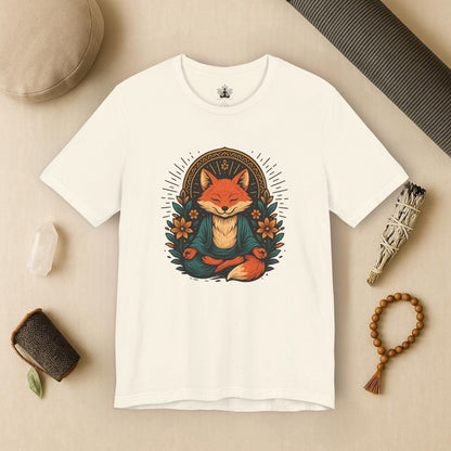 Meditating Fox - Floral Boho Tee