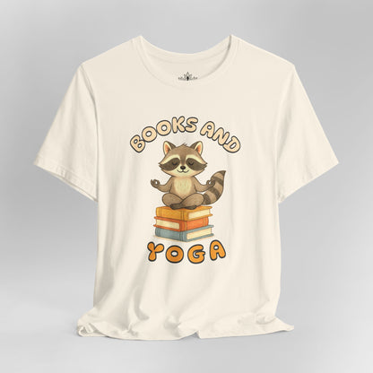 Books and Yoga – Cozy Raccoon Tee