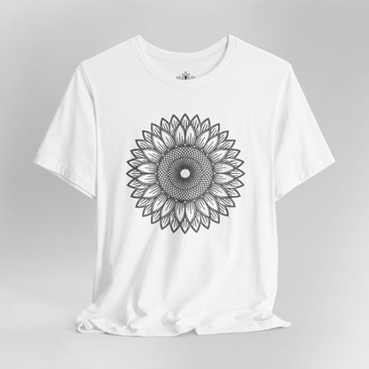 Sunflower Mandala – Geometric Mindful Tee