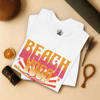 Beach Sunrise – Retro Yoga Summer Tee