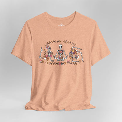 Floral Skeletons – Yoga Halloween Tee