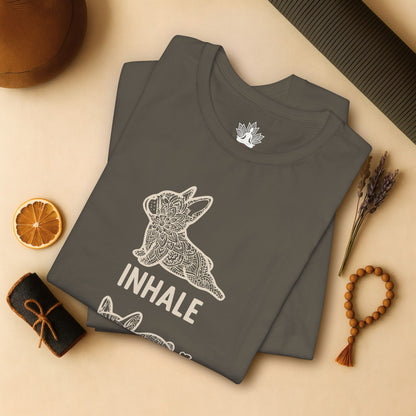 Frenchie Inhale Exhale – Funny Mandala Dog Tee