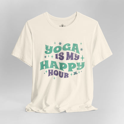 Yoga Is My Happy Hour – Retro Groovy Men Tee