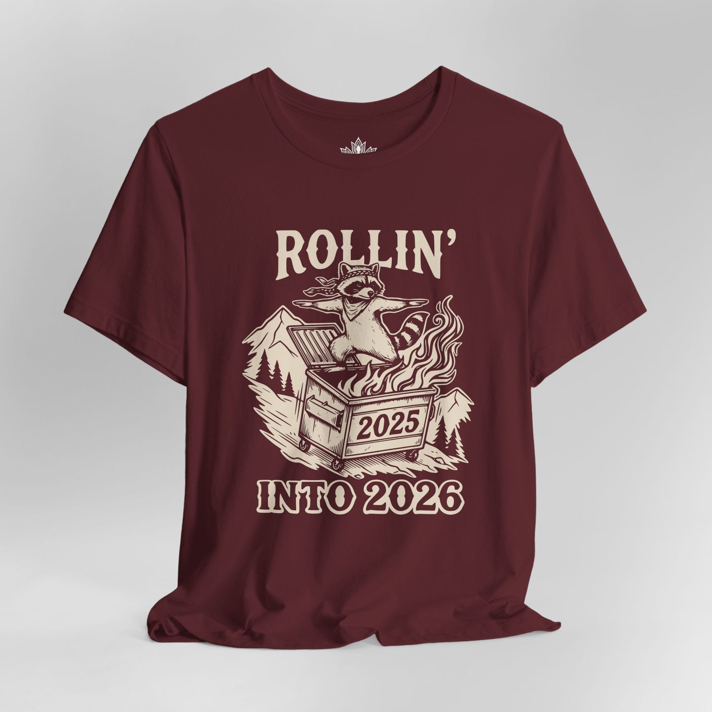 Rolling Into 2026 – Yoga Warrior Raccoon Tee