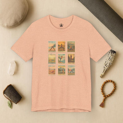 Yoga Postage Poses – Vintage Stamp Tee