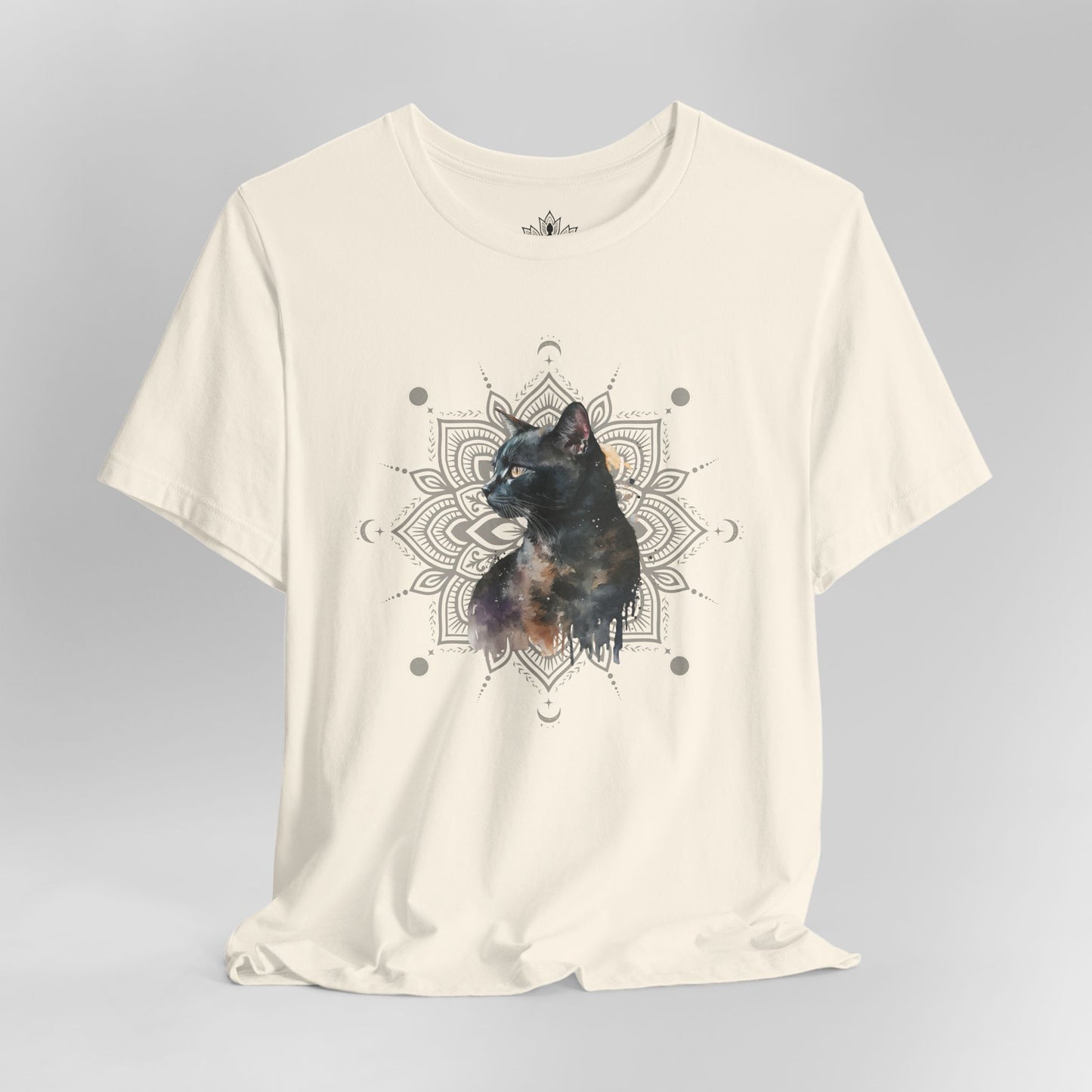 Mystic Black Cat – Mandala Moon Gaze Tee