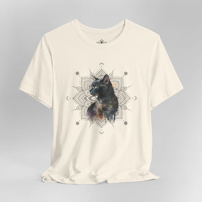 Mystic Black Cat – Mandala Moon Gaze Tee