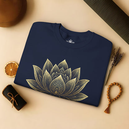 Golden Lotus Flower - Cozy Mindful Sweatshirt