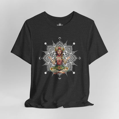 Flower Meditation Boho – Botanical Lotus Pose Tee