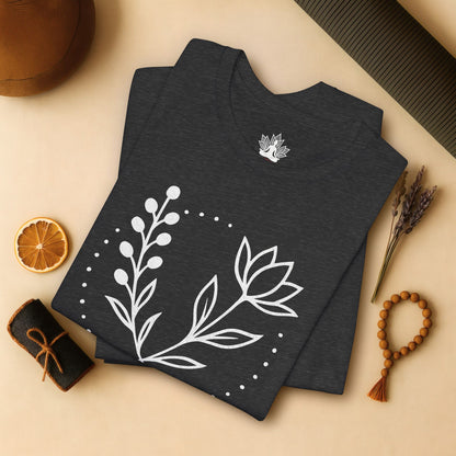 Bloom in Balance – Minimalist Yoga Tee