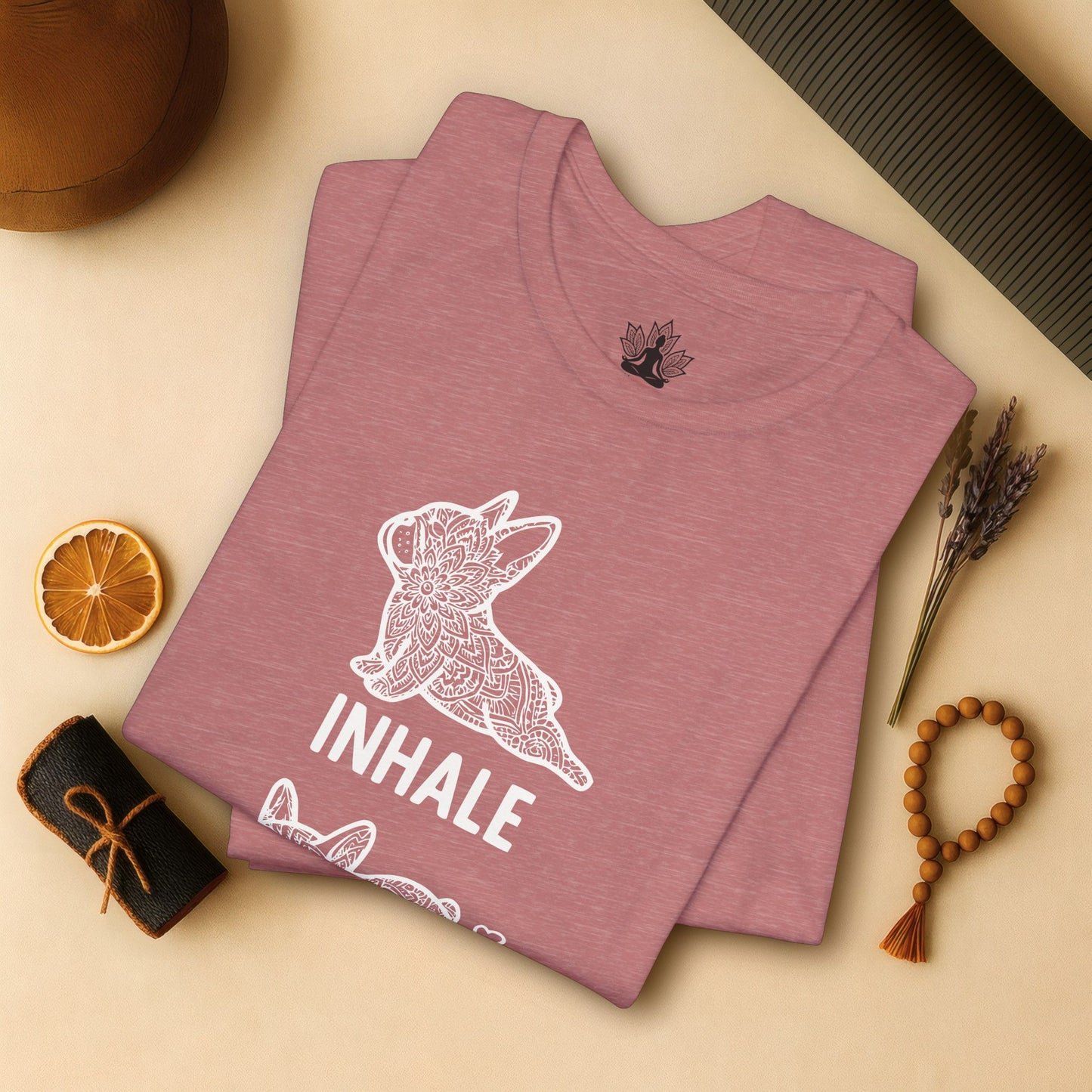 Frenchie Inhale Exhale – Funny Mandala Dog Tee