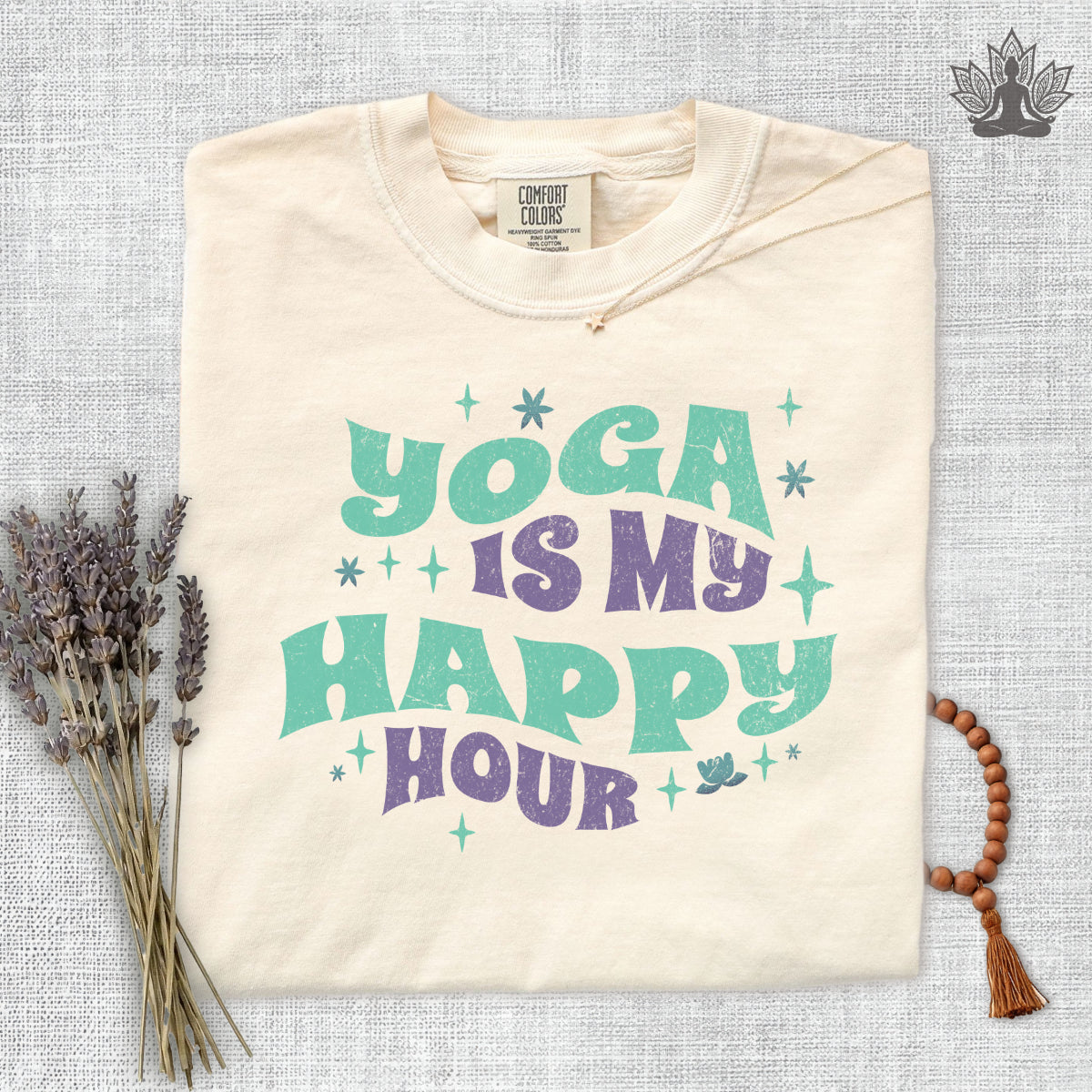 Yoga Is My Happy Hour Comfort Colors Tee