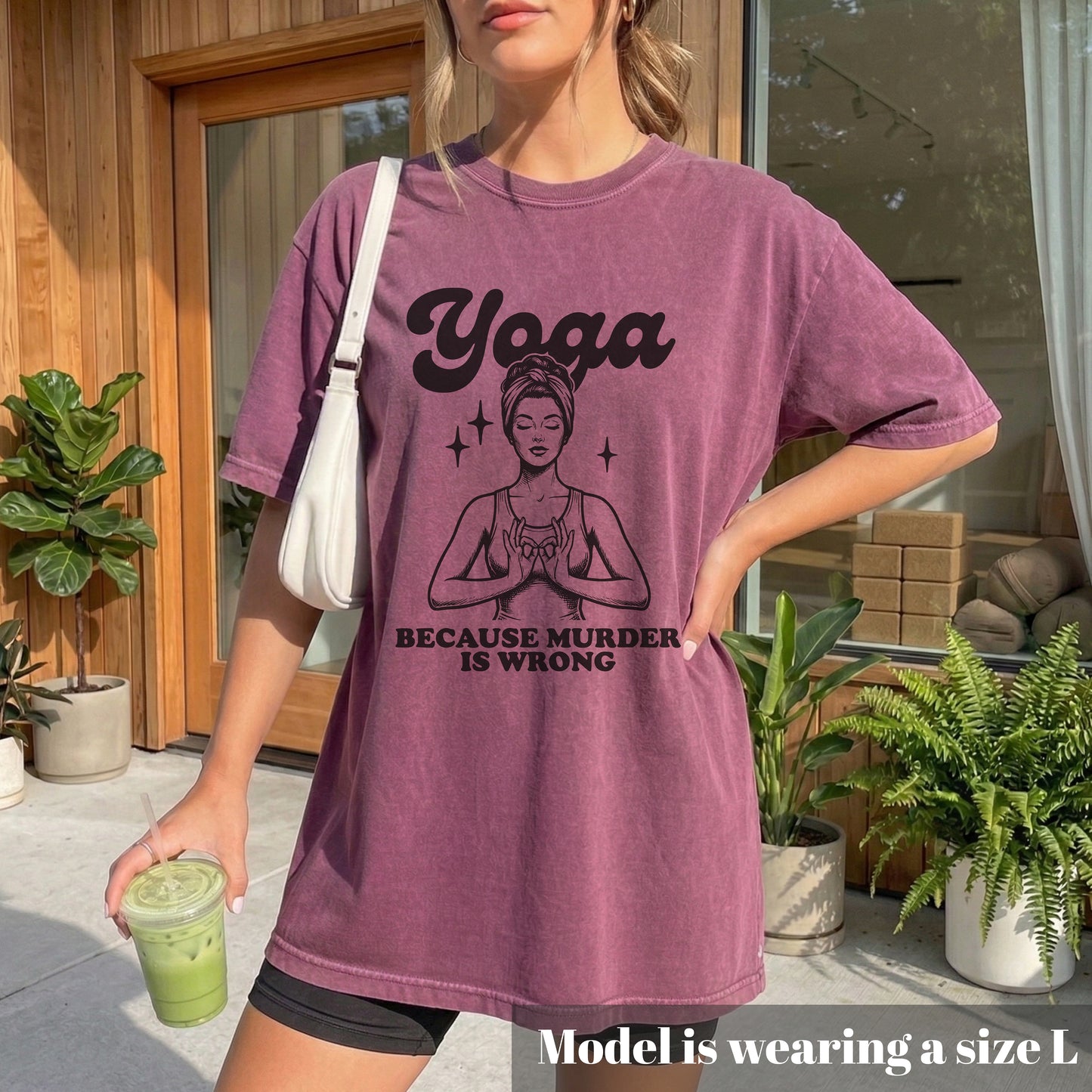 Yoga, Because Murder Is Wrong Comfort Colors Tee