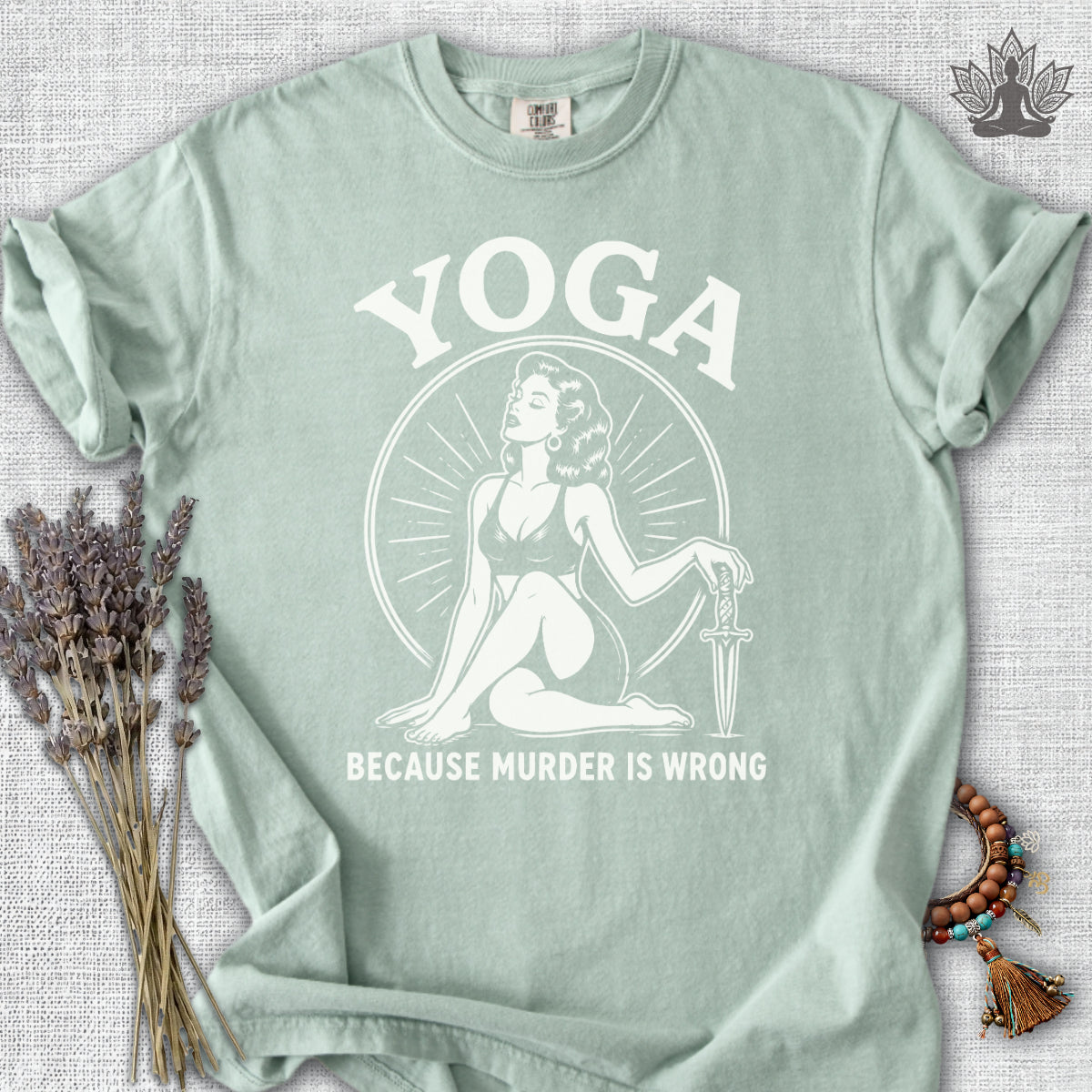 Retro Yoga Because Murder Is Wrong Comfort Colors® Tee