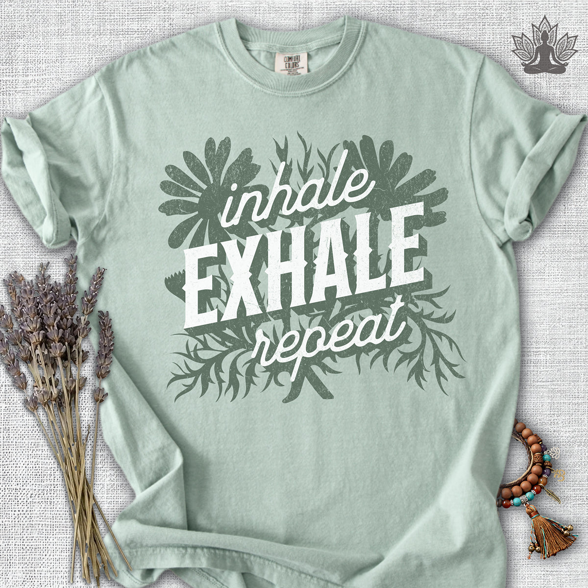 Inhale Exhale Repeat Floral Comfort Colors® Tee