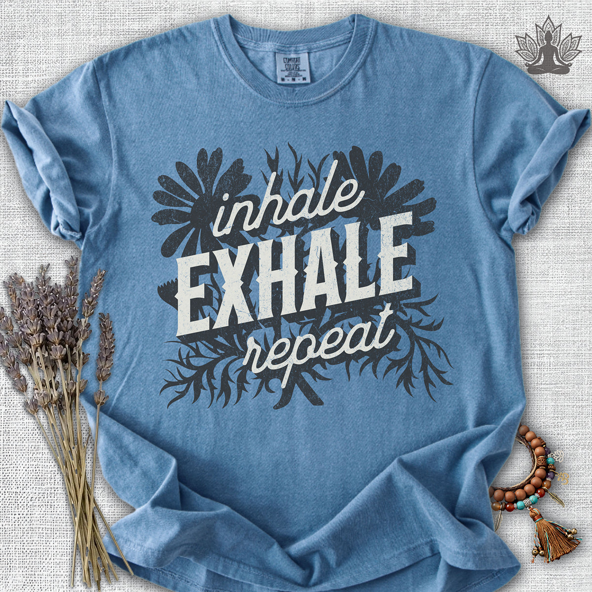 Inhale Exhale Repeat Floral Comfort Colors® Tee