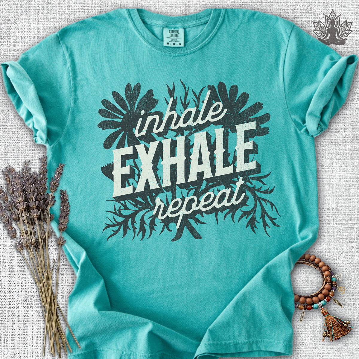 Inhale Exhale Repeat Floral Comfort Colors® Tee