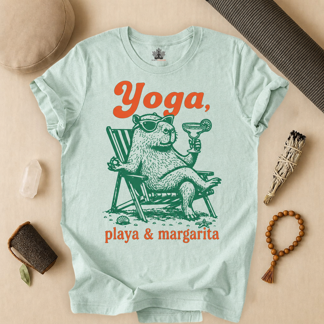 Capybara Yoga, Playa & Margarita Tee