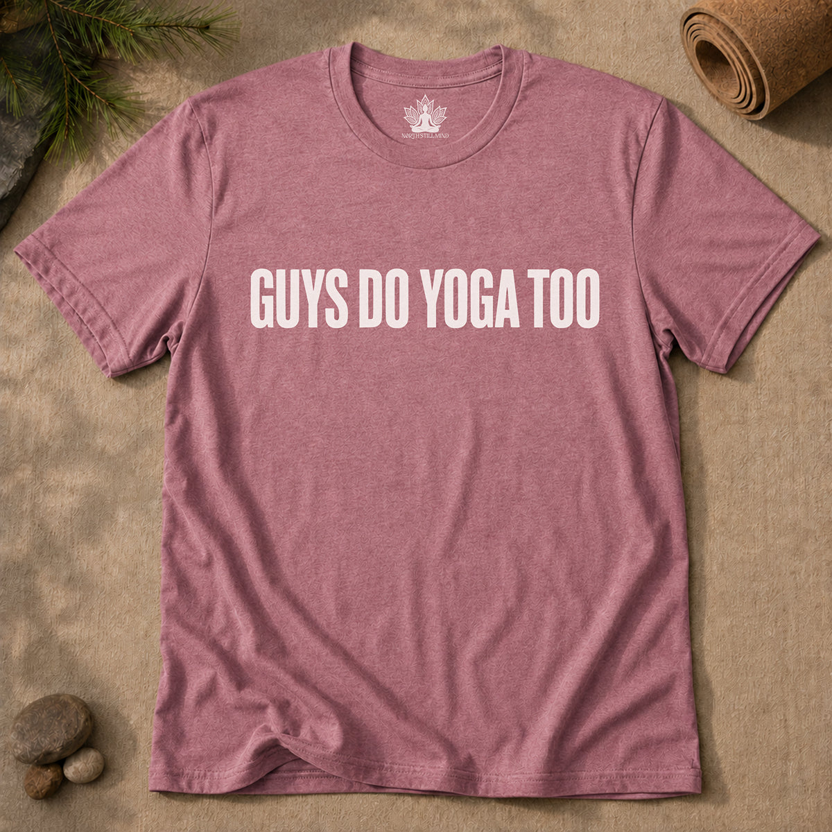 Guys Do Yoga Too Minimalist Tee