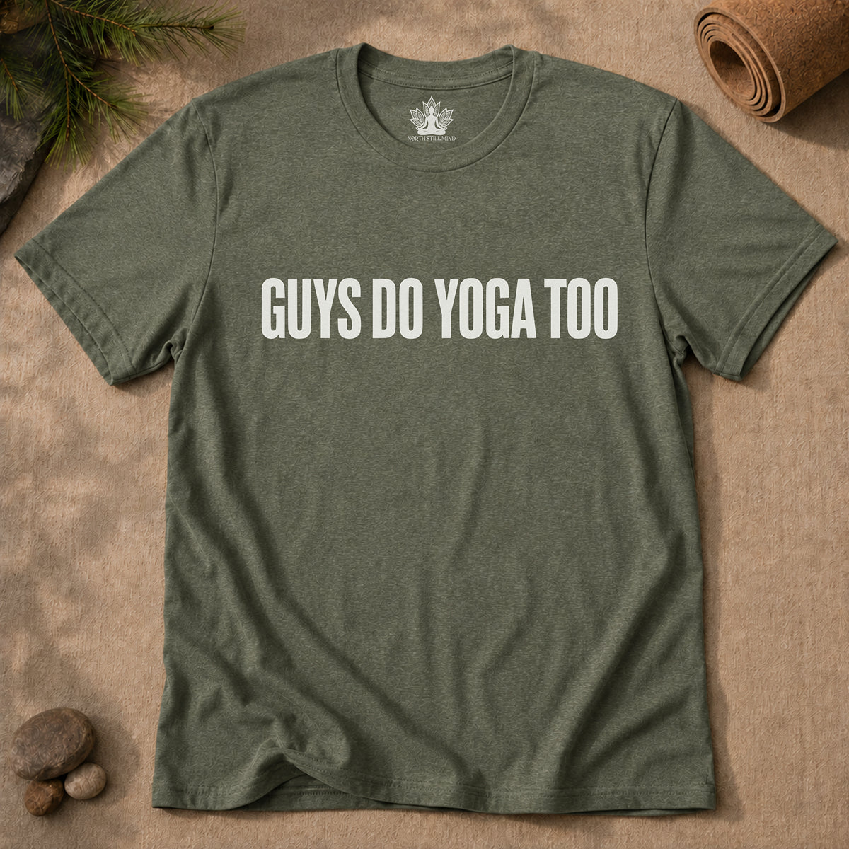 Guys Do Yoga Too Minimalist Tee