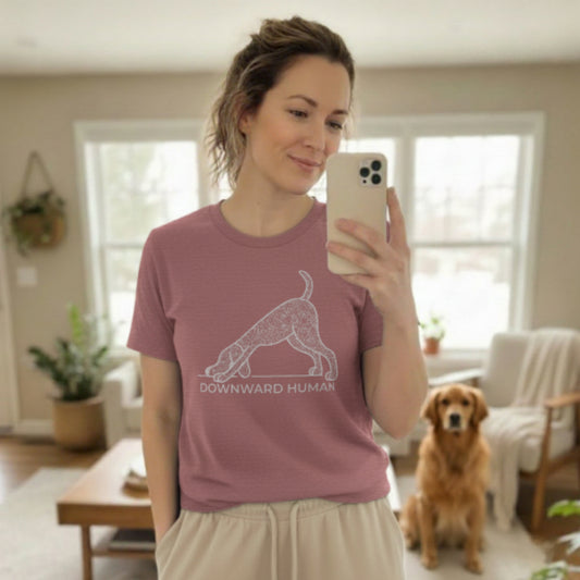 Downward Human – Mandala Dog Yoga Tee