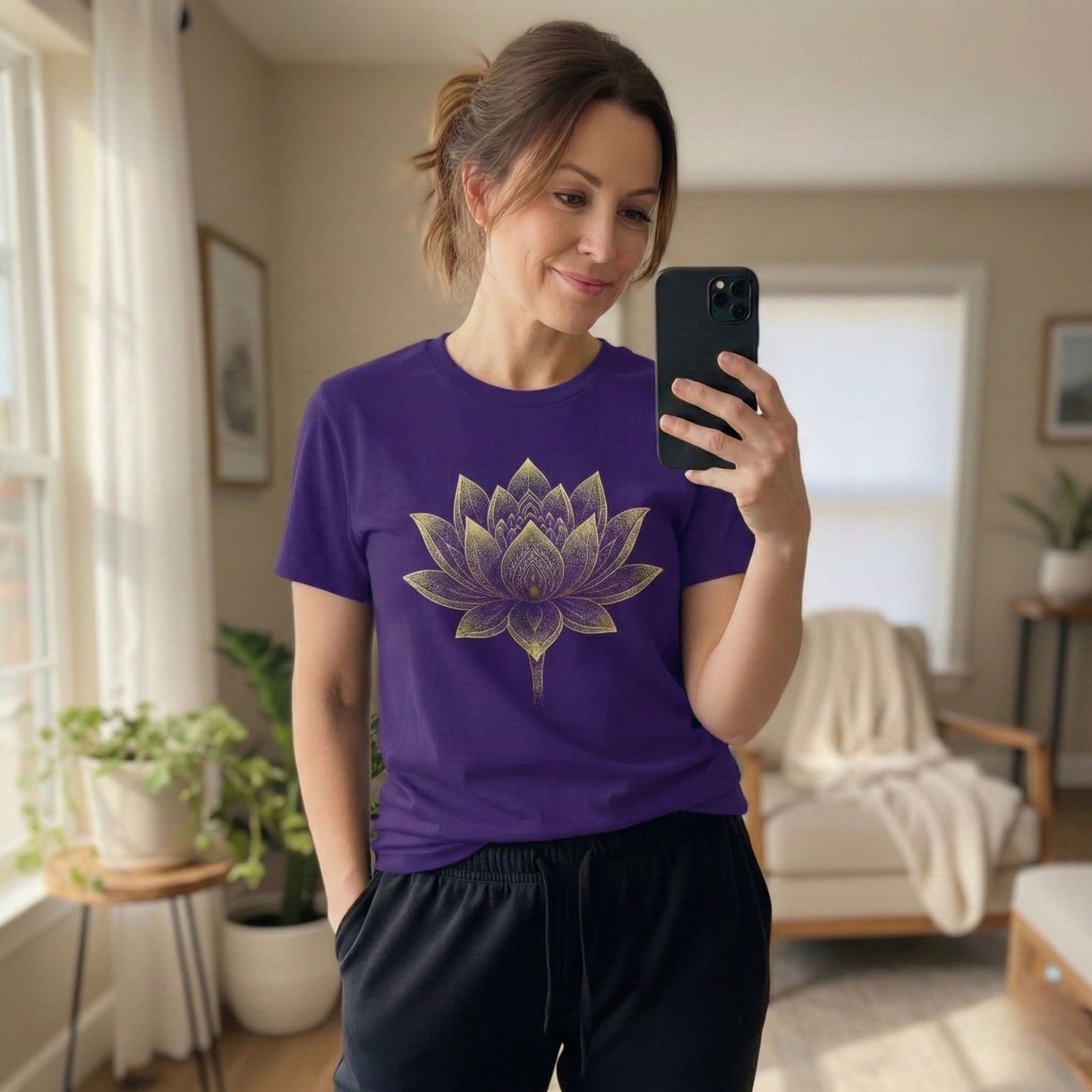 Golden Lotus Flower Tee