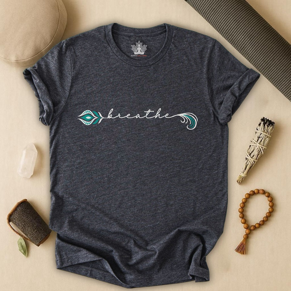 Breathe Feather Flow - Mindful Calm Tee