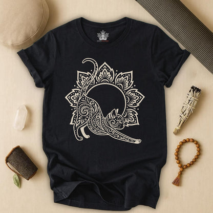 Cat & Mandala - Spiritual Boho Tee
