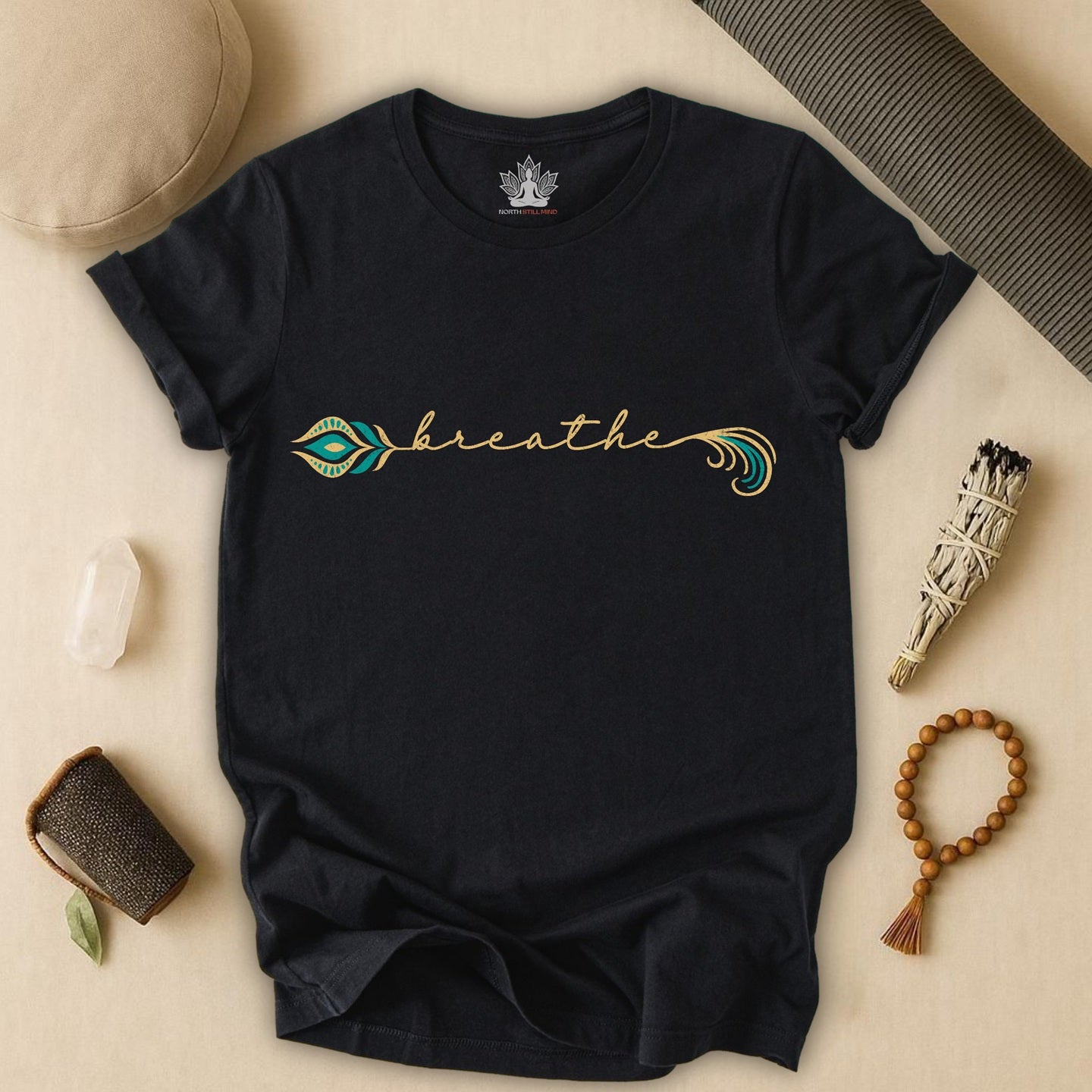 Breathe Feather Flow - Mindful Calm Tee