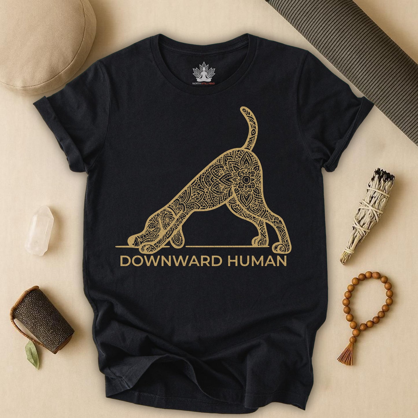 Downward Human – Mandala Dog Yoga Tee