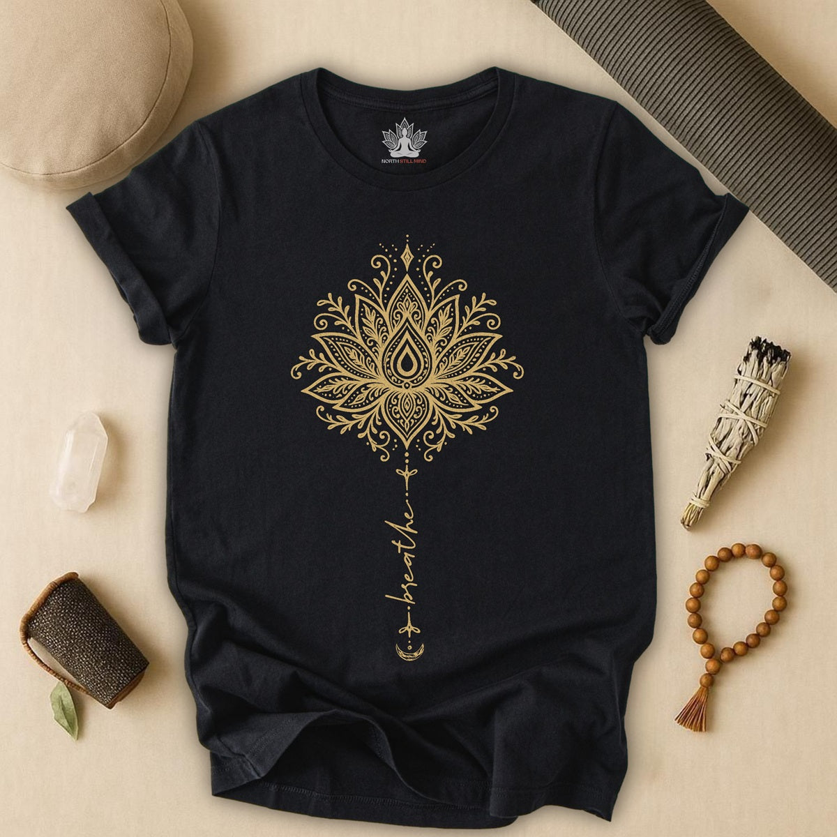 Breathe Lotus Mandala - Mindful Yoga Tee
