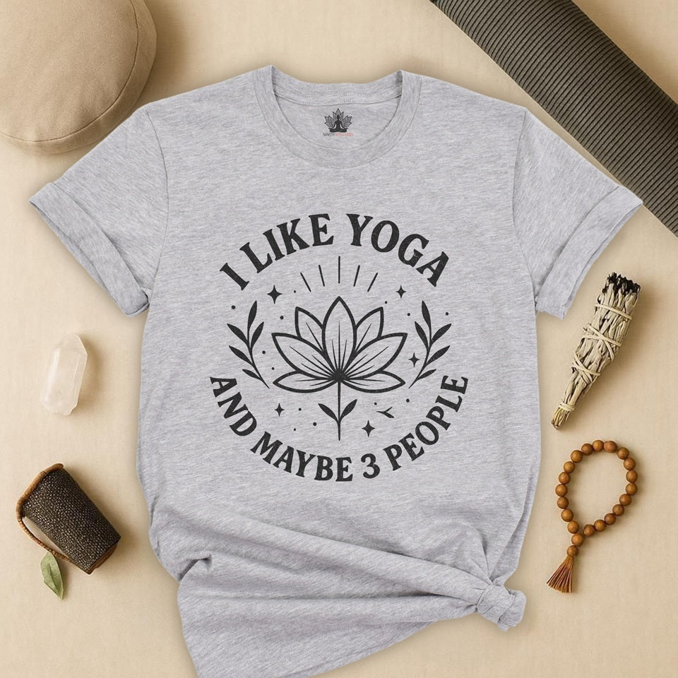 I Like Yoga & Maybe 3 People – Lotus Graphic Tee